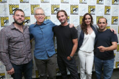 Colony executive producer and co- creator Ryan Condal, executive producer and co-creator Carlton Cuse, actors Josh Holloway, Sarah Wayne Callies, and Peter Jacobson at Comic-Con International: San Diego - 2015