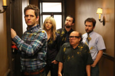 Glenn Howerton, Kaitlin Olson, Rob McElhenney, Danny DeVito and Charlie Day in It's Always Sunny in Philadelphia