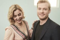 Stefanie Martini and Sam Reid from PBS's 'Prime Suspect: Tennison' pose in the Getty Images Portrait Studio at the 2017 Winter Television Critics Association press tour
