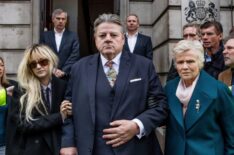 National Treasure - Dee Finchley (Andrea Riseborough), Paul Finchley (Robbie Coltrane) and Marie Finchley (Julie Walters)