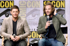 Jensen Ackles and Jared Padalecki at the 'Supernatural' panel during Comic-Con International 2017