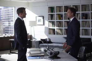 Suits - Season 7 - Gabriel Macht as Harvey Spector, Patrick J. Adams as Mike Ross