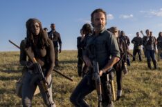 Danai Gurira as Michonne, Andrew Lincoln as Rick Grimes, Christian Serratos as Rosita Espinosa, Norman Reedus as Daryl Dixon, Melissa McBride as Carol Peletier - The Walking Dead - Season 8, Episode 16