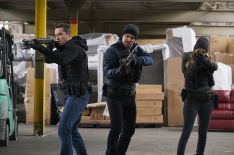 Jesse Lee Soffer as Jay Halstead, Patrick John Flueger as Adam Ruzek, Tracy Spiridakos as Hailey Upton in Chicago P.D. - Season 5