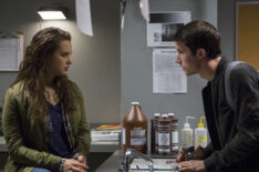 Katherine Langford and Dylan Minnette as Clay Jensen in 13 Reasons Why