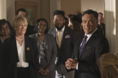 Jayne Atkinson as Della Bedford and Jimmy Smits as Elijah Strai as Elijah Strait in Bluff City Law - Season Pilot