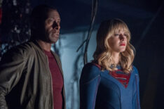 David Harewood as Hank Henshaw/J'onn J'onzz and Melissa Benoist as Kara/Supergirl in Crisis on Infinite Earths: Part Four