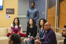 Shazi Raja as Jaya, Kara Royster as Emily, Brandon Micheal Hall as Miles Finer, Violett Beane as Cara Bloom, Erica Gimpel as Trish, Joe Morton as Reverend Arthur Finer, Suraj Sharma as Rakesh Singh in the God Friended Me series finale