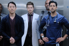 Guest star Rob Yang, Matt Czuchry and Manish Dayal in The Resident Season 4 - 'Whistleblower'