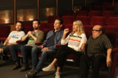 Charlie Day, Rob McElhenney, Glenn Howerton, Kaitlin Olson, and Danny DeVito in It's Always Sunny in Philadelphia