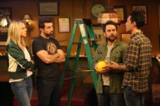 Kaitlin Olson, Rob McElhenney, Charlie Day, and Glenn Howerton in It's Always Sunny in Philadelphia