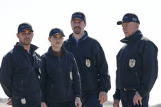 Wilmer Valderrama as NCIS Special Agent Nicholas 'Nick' Torres, Emily Wickersham as NCIS Special Agent Eleanor 'Ellie' Bishop, Sean Murray as NCIS Special Agent Timothy McGee, Mark Harmon as NCIS Special Agent Leroy Jethro Gibbs in NCIS - 'Flight Plan'