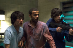 Christopher Larkin, Devon Bostick, and Jarod Joseph in The 100