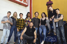 Shameless - Jeremy Allen White as Lip Gallagher, Kate Miner as Tami Tamietti, Ethan Cutkosky as Carl Gallagher, Steve Howey as Kevin Ball, Shanola Hampton as Veronica Fisher, William H. Macy as Frank Gallagher, Emma Kenney as Debbie Gallagher, Christian Isaiah as Liam Gallagher, Cameron Monaghan as Ian Gallagher, and Noel Fisher as Mickey Milkovich - Season 10