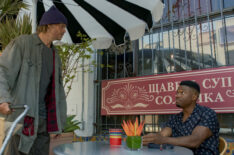 Eric Christian Olsen (LAPD Liaison Marty Deeks) and Caleb Castille (FBI Special Agent Devin Roundtree) in NCIS Los Angeles Season 12 Premiere