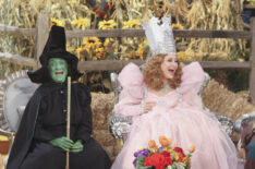 Sharon Osbourne as Glinda the Good Witch, and Cloris Leachman as the Wicked Witch on The Talk