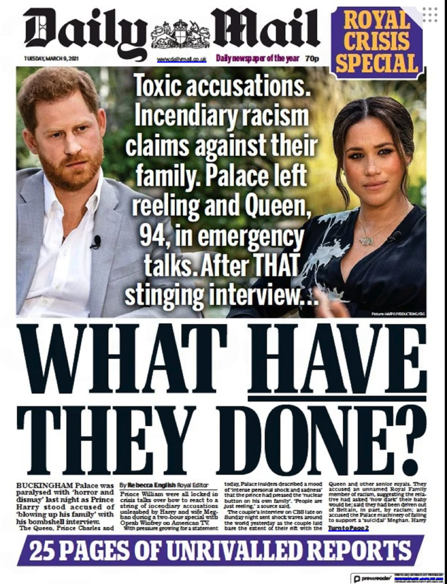 How The British Media Is Reacting To Meghan And Harry's Interview With ...