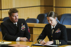 David Boreanaz as Jason Hayes, Natasha Hall as LT. CMDR Williams in SEAL Team - Season 4 Episode 11 - 'Limits of Loyalty'