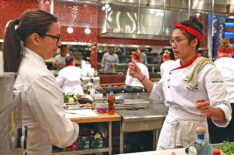 Christina Wilson and contestant Brynn in the “Young Guns: Young Guns Come Out Shooting” season premiere episode of Hell's Kitchen: Young Guns