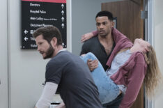 Matt Czuchry as Conrad, Miles Fowler as Trevor, and guest star Marnee Carpenter in The Resident