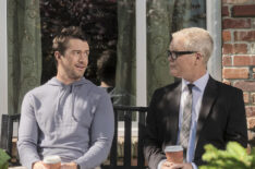 Robert Buckley as Evan, Wesley Salter as Mandrake in Chesapeake Shores