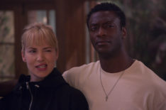 Beth Riesgraf as Parker, Aldis Hodge as Hardison in Leverage Redemption