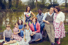 The Larkins - Montgomery Larkin [Liam Middleton], Petunia Larkin [Rosie Coleman], Victoria Larkin [Lola Shepelev], Zinnia Larkin [Davina Coleman], Mariette [Sabrina Bartlett], Primrose Larkin [Lydia Page], Charley [Tok Stephen], Pop Larkin [Bradley Walsh] and Ma Larkin [Joanna Scanlan]