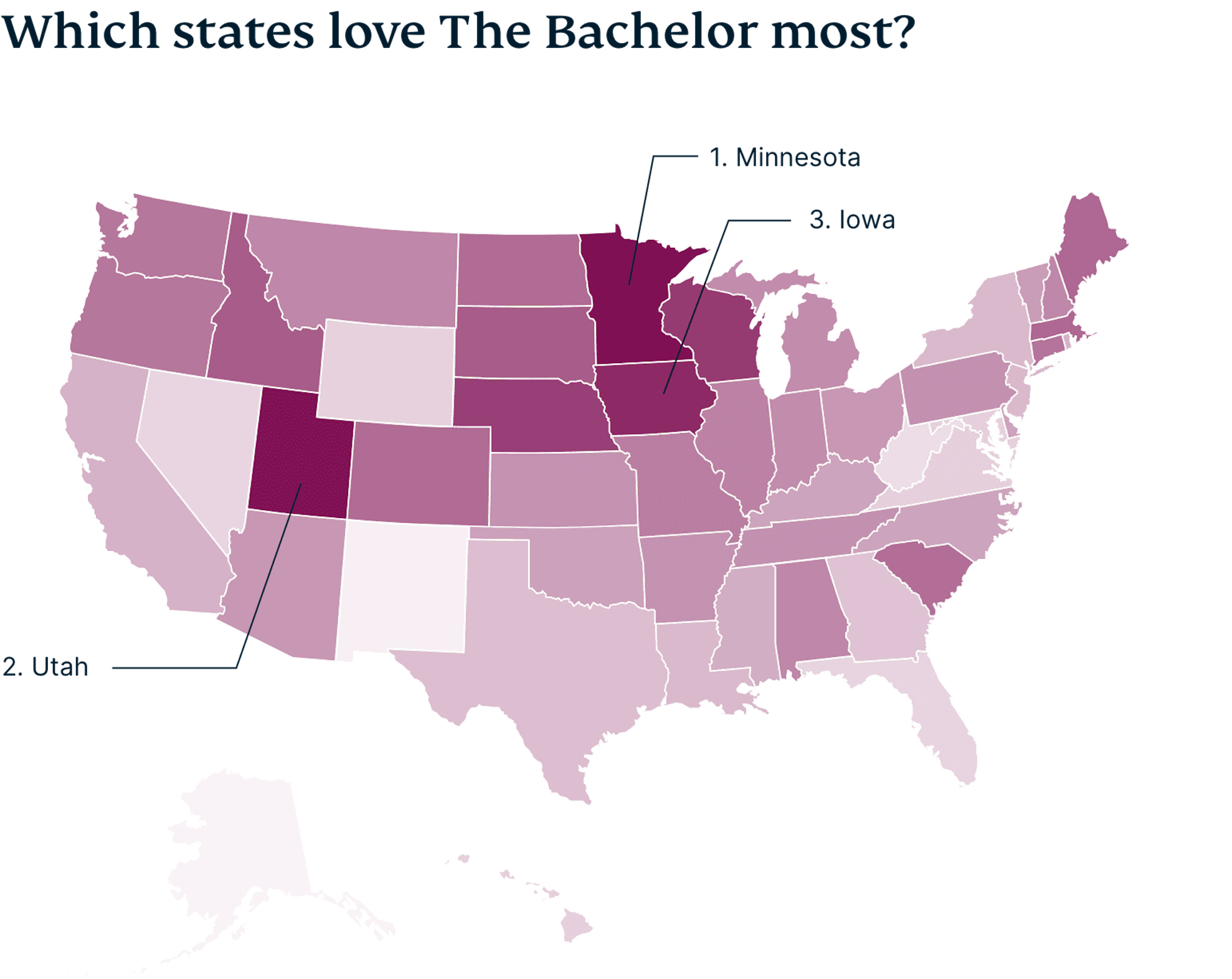 Bachelor popularity by state