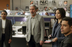 Naomi Grace as Kayla Vance, Gary Cole as Alden Parker, Katrina Law as Jessica Knight, Wilmer Valderrama as Nick Torres in NCIS - 'First Steps'