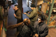 Queen Latifah as Robyn McCall, Brett Dalton as Carter Griffin, and Mike Taverna as Man #1 in The Equalizer