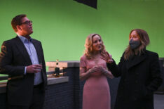 Michael Weatherly, Geneva Carr, and Sasha Alexander behind the scenes on the Bull set