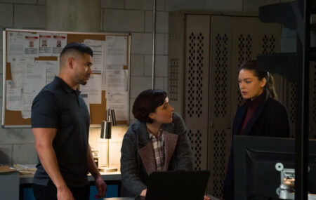 Miguel Gomez as Special Agent Ivan Ortiz, Keisha Castle-Hughes as Special Agent Hana Gibson, and Alexa Davalos as Special Agent Kristin Gaines in FBI Most Wanted - 'Covenant'