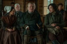 Jessica Reynolds, Mark Lewis Jones, and Alexander Vlahos in Outlander Season 6