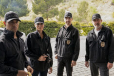 Wilmer Valderrama as Special Agent Nicholas “Nick” Torres, Katrina Law as NCIS Special Agent Jessica Knight, Sean Murray as Special Agent Timothy McGee, and Gary Cole as Special Agent Alden Parker in NCIS