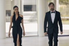 Thandie Newton as Maeve Millay and Aaron Paul as Caleb Nichols in Westworld - season 3