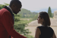 J August Richards as Viktor Dashkov and Mia Mckenna Bruce as Mia Karp in Vampire Academy