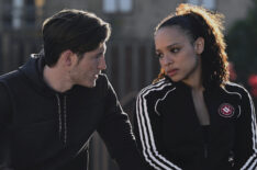 Kieron Moore and Sisi Stringer as Dimitri Belikov and Rose Hathaway in Vampire Academy Episode 3