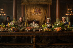 Jamie Parker, Oliver Zetterström, Romola Garai, and Alicia von Rittberg in in Becoming Elizabeth - Season 1