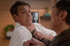 Ralph Macchio being choked in Cobra Kai