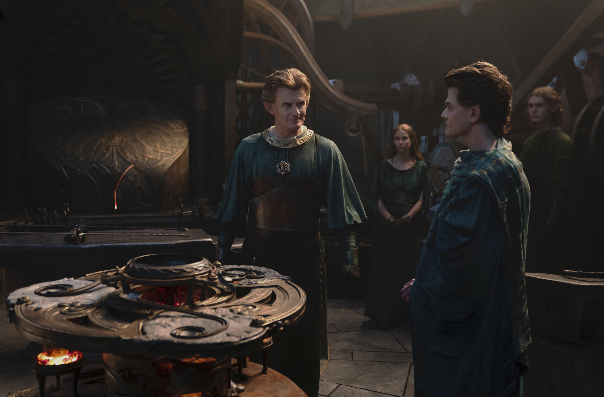 Charles Edwards (Celebrimbor), Robert Aramayo (Elrond) in 'The Lord of the Rings: The Rings of Power' finale