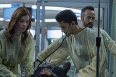 Kaley Ronayne, Manish Dayal and Tasso Feldman in 'The Resident'