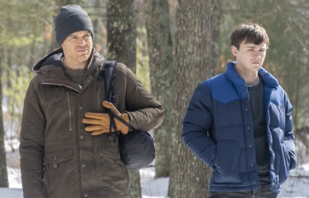 Michael C. Hall as Dexter and Jack Alcott as Harrison in Dexter: New Blood