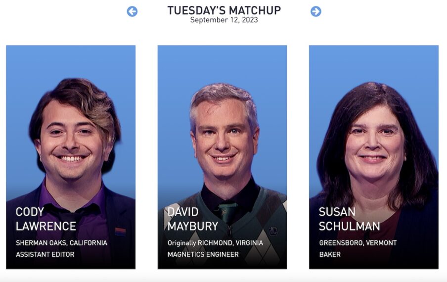 Enfrentamiento del martes de segunda oportunidad de Jeopardy