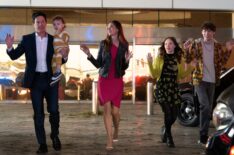 Mark Wahlberg, Michelle Monaghan, Zoe Colletti, and Van Crosby in 'The Family Plan'