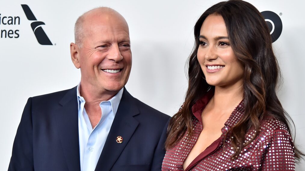 Bruce Willis and Emma Heming Willis on red carpet