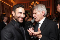 Brett Goldstein and Harrison Ford seen at the Apple TV+ Emmy Awards post ceremony reception at Mother Wolf on January 15, 2024 in Los Angeles, California.