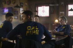 Jules Latimer as Eve Edwards, Jordan Calloway as Jake Crawford, Kevin Alejandro as Manny Perez, and Billy Burke as Vince Leone — 'Fire Country' Season 2 Premiere