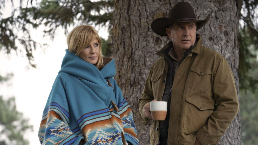 Kelly Reilly and Kevin Costner in 'Yellowstone'