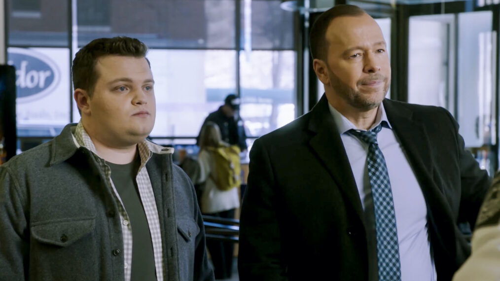 Andrew Terraciano as Sean Reagan and Donnie Wahlberg as Danny Reagan in 'Blue Bloods' Season 14 Episode 9 ' 'Two of a Kind'