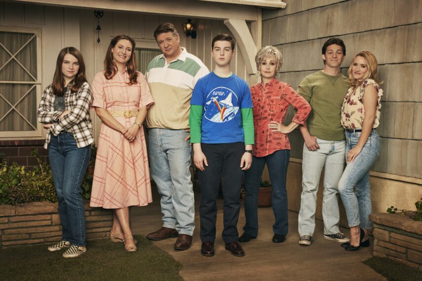 Iain Armitage as Sheldon, Zoe Perry as Mary, Lance Barber as George, Raegan Revord as Missy, Montana Jordan as Georgie, Annie Potts as Meemaw, Emily Osment as Mandy